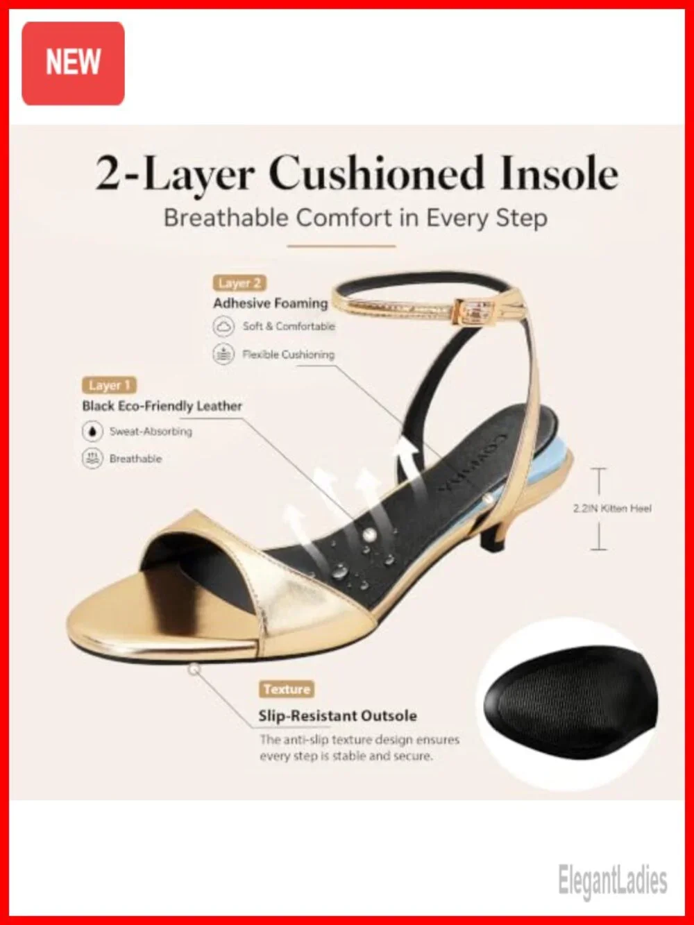 Womens Kitten Heel Open Toe Ankle Strap Sandals PU Leather Dressy Shoes